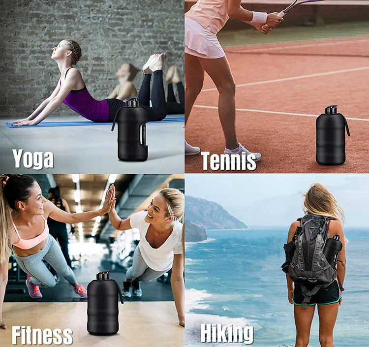 Custom Logo Half Gallon Body Building Sports Jug Gym Protein 2.2L Shaker Cheap BPA Free Water Bottles with Time Maker