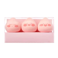 

Korean Cute Cartoon Peach Fart Emoji 3pcs Makeup Blender Beauty Sponge Gift Set Cosmetic Puff Foundation Applicator