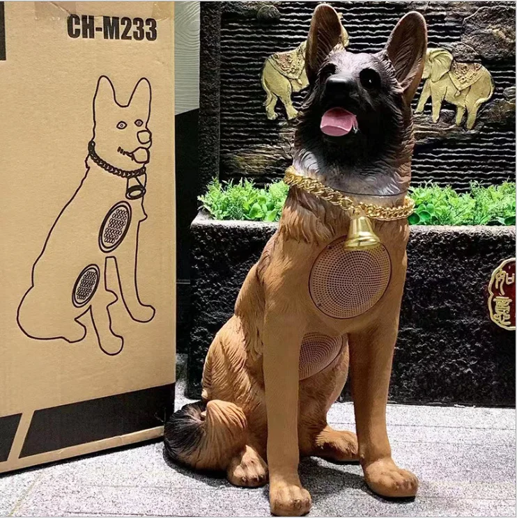 

2021 Super Big Shape Full-body Shepherd Dog CH-M233 Good Bass BT MIC Animal Speaker Box Portable Wireless TWS Speaker
