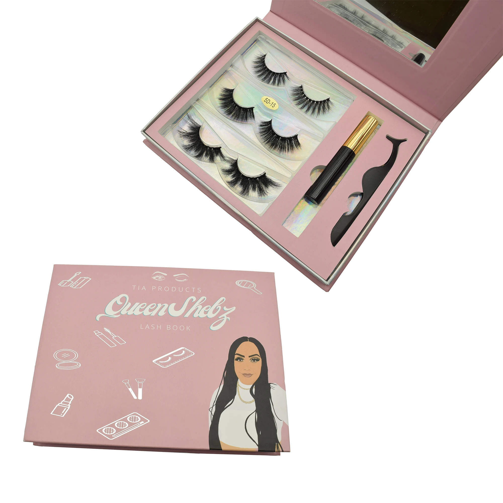 

3d full strip lashes fancy false eyelash tweezers packaging boxes custom logo luxury lashpackaging bags, Natural black