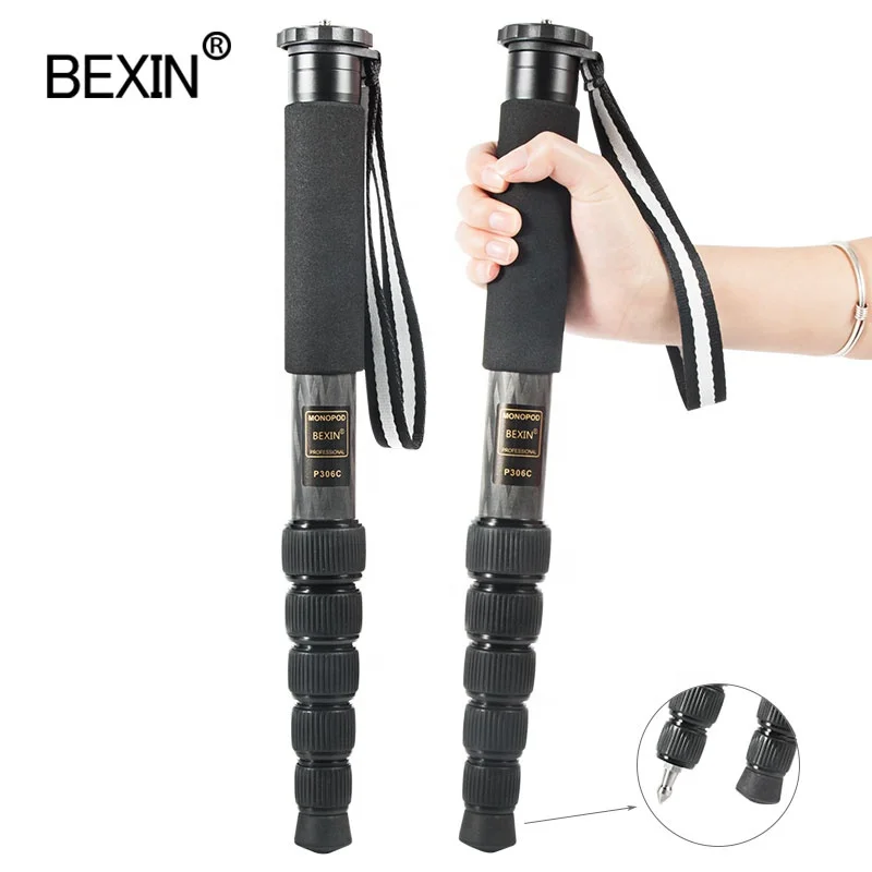 

BEXIN Lightweight Portable 6 Section Carbon Fiber Monopod Selfie Stick Travel Hiking Stick Photography Extension Pole Camera