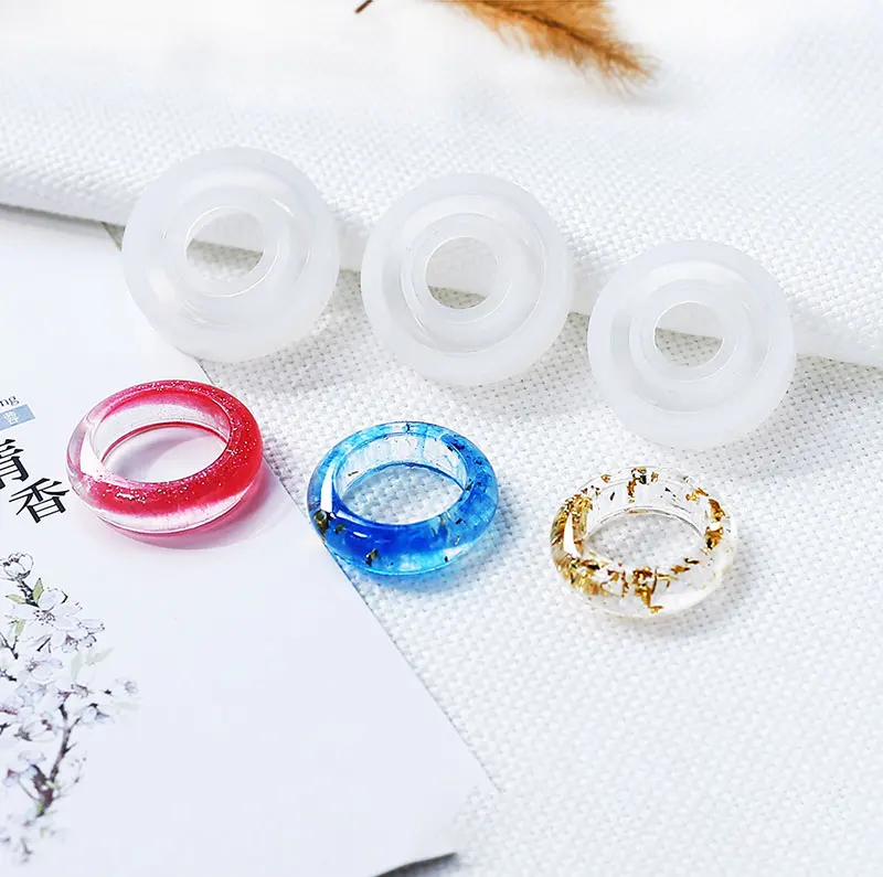 

DIY Ring Crystal Epoxy Silicone Mould Semi-cylindrical curved jewelry ring Handicraft silicone mold, Transparent