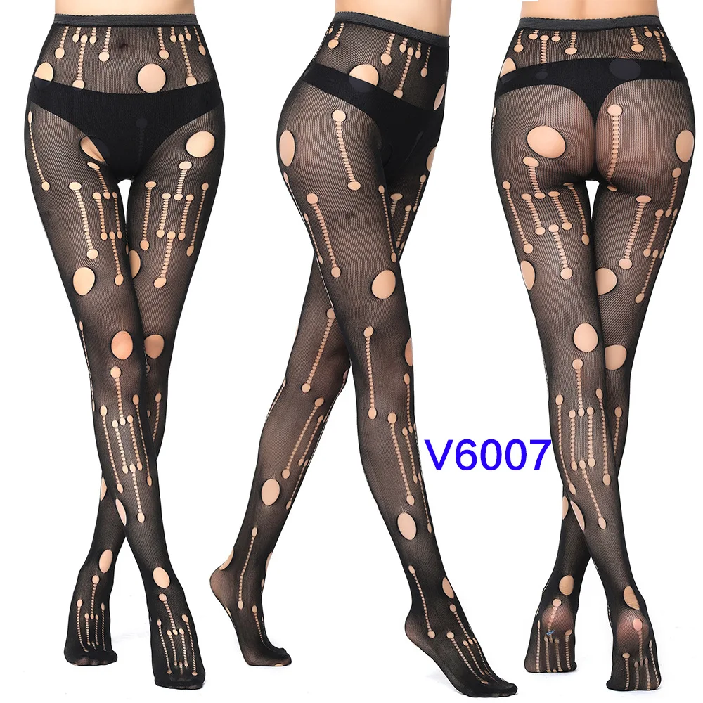 

New Arrival Ultra-thin Summer Sexy Broken Personality Hollow Ladies Underwear Fishnet Jacquard Tights, Like the picture