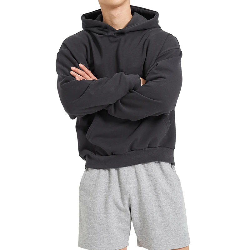 

Wholesale Custom Logo Oversized No String French Terry Hoodie Custom Logo Men's Hoodie