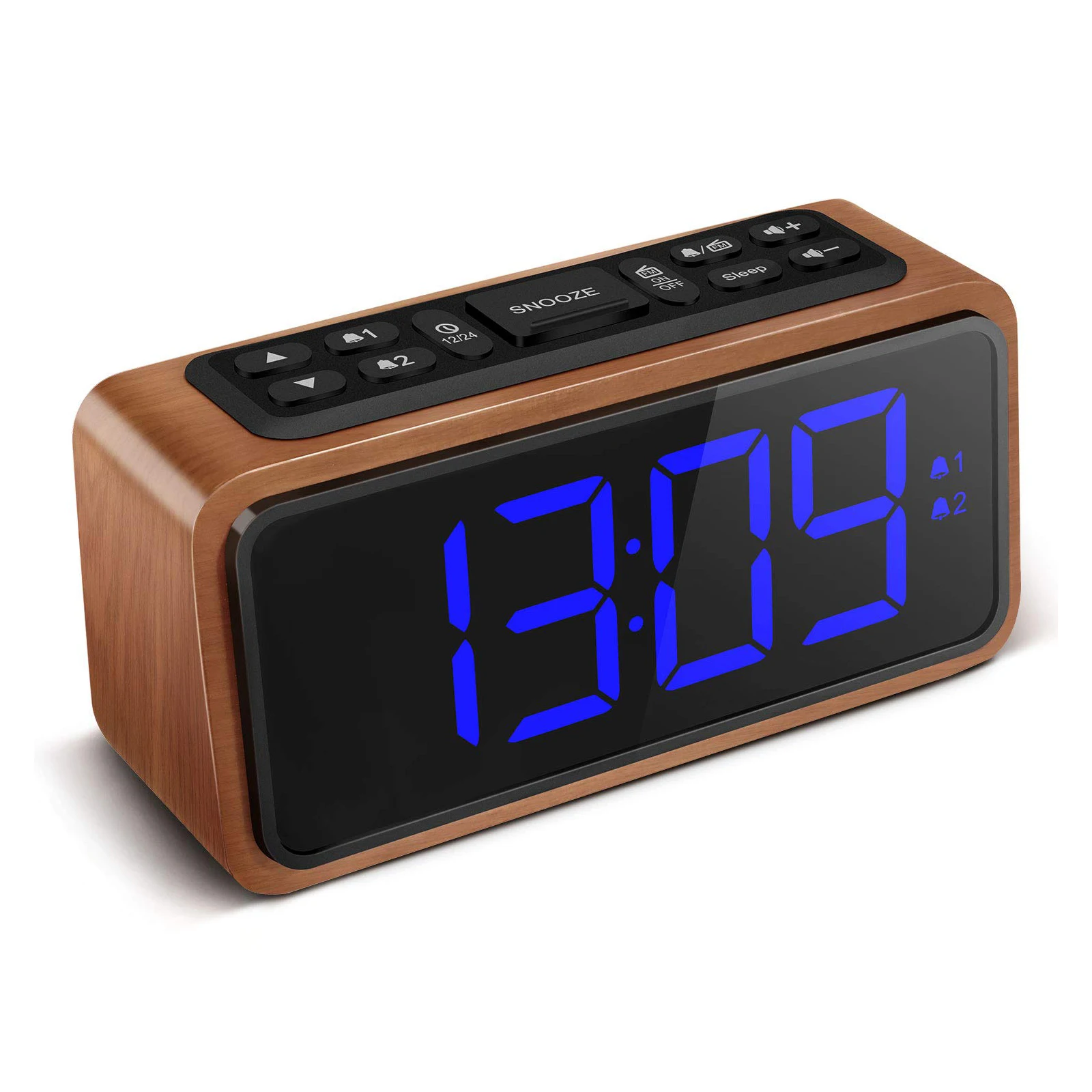 Dualalarm Snooze Large Led Display 12hr 24hr Format Fm Radio Digital