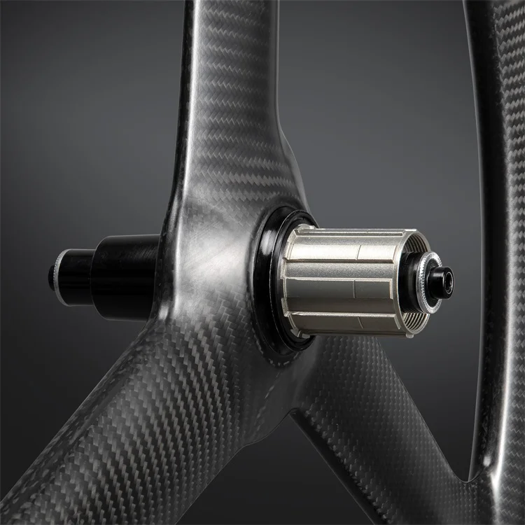 2020 new 27mm width 700C 3K twill satin carbon road tri spoke wheels