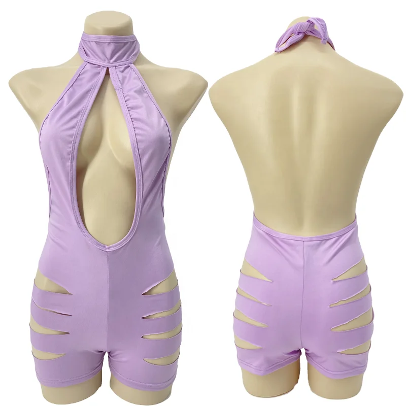 

Vadulyer Wholesale Deep-V Caged Style Bodysuit Performance Dancewear, Picture