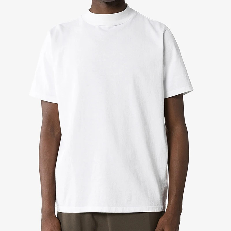 

high quality heavyweight mock neck classic white tee shirts mock neck t shirt