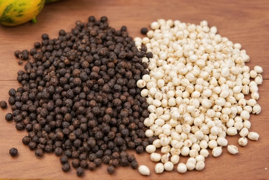difference between black and white pepper
