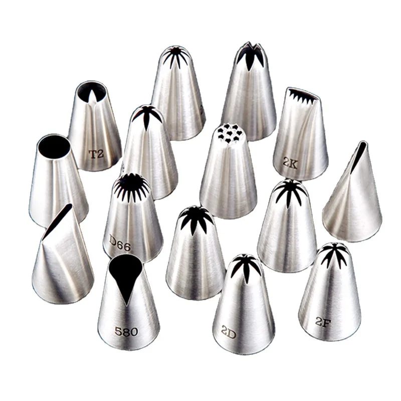 

Baking Cake Tool Kit Stainless Steel Pastry Nozzle Cake Decoration Piping Nozzle Set, Silver