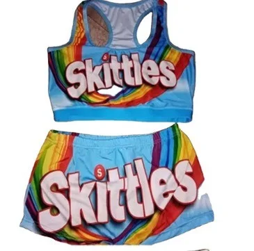 

LCt0234 2021 Women summer shorts two-piece set 3D printed vest fashion suit