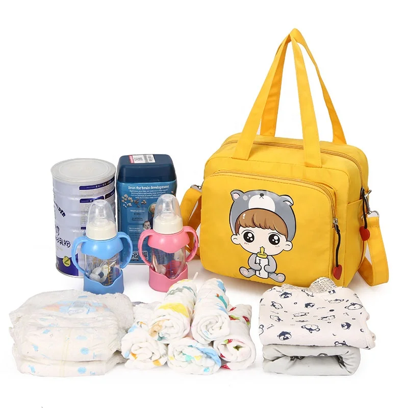 

2020 fashion cartoon multifunctional waterproof baby diaper bags mummy bag