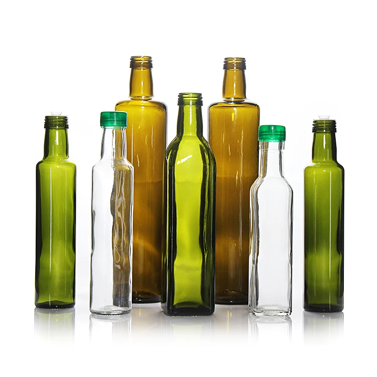 

Empty Stocked Food Package Cooking Oil Bottle Antique Green 250ml 500ml 750ml Olive Oil Glass Bottle