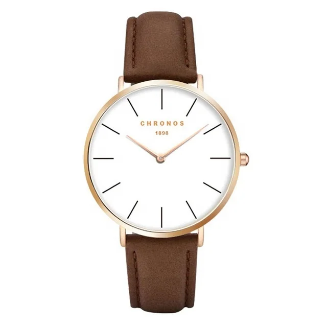 

Luxury Brand Unisex CHRONOS Fashion Minimalist Lover's Wrist Watch, 8 colors