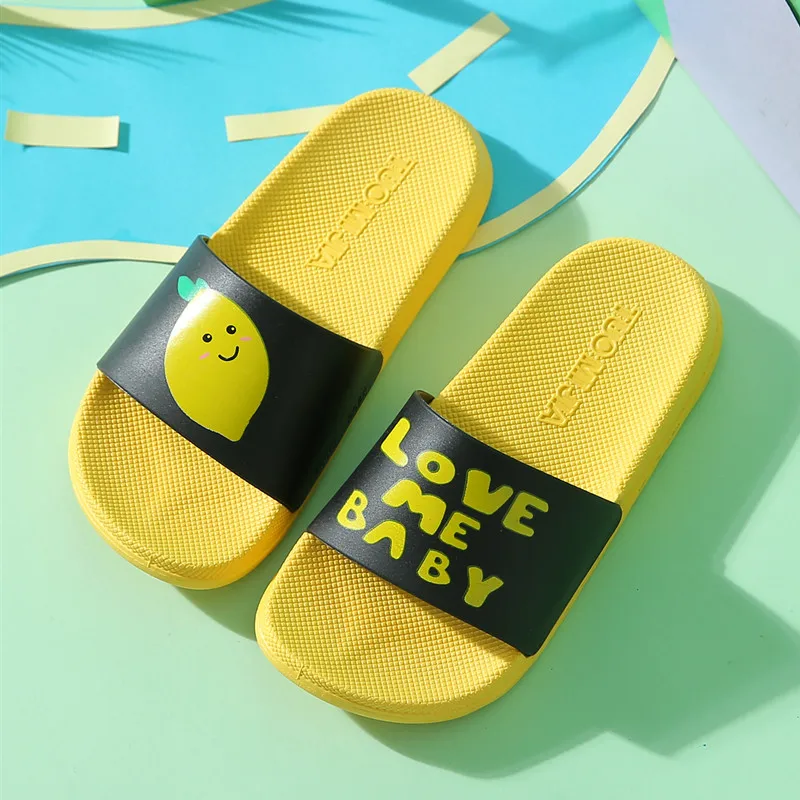 

Cartoon children slippers summer boys and girls indoor kids home non-slip fruit slippers