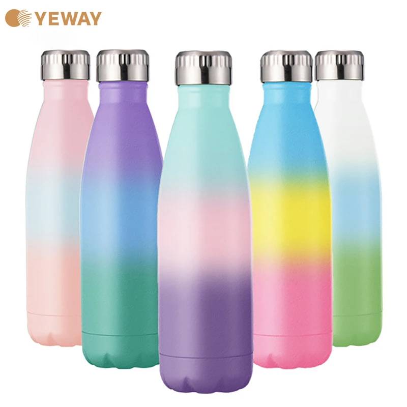 

Factory Price Eco Friendly Leak-Proof Stainless Steel Vacuum Thermo Flask 500 ml Silver Cola Shape Water Bottle For Sports, Blue / black / white / pink / gree