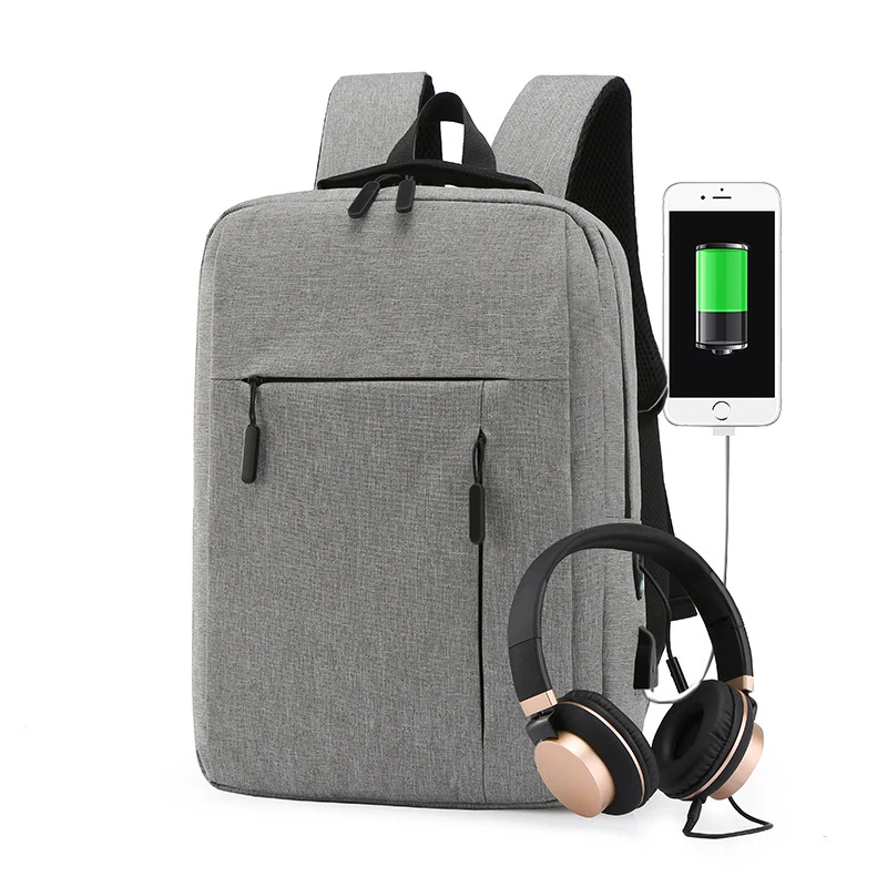 

Mens Headphone Jack Design Smart USB School Travel Business Notebook Laptop Smellproof Backpack