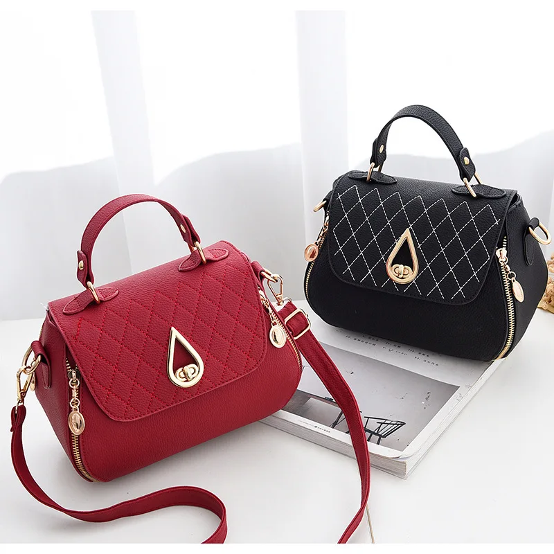 

TD1236 New Fashion Joker High Quality Pure Color Meatal Buckles Women Shoulder Bag Handbag