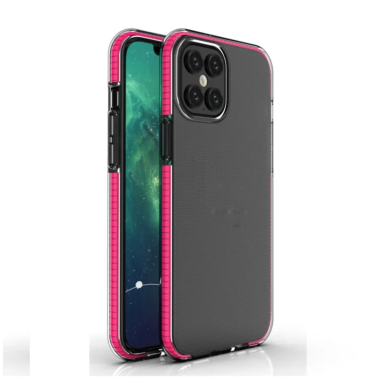 

Dual Color Clear Transparent Soft TPU Shockproof Case For iPhone 12 pro max, Multi