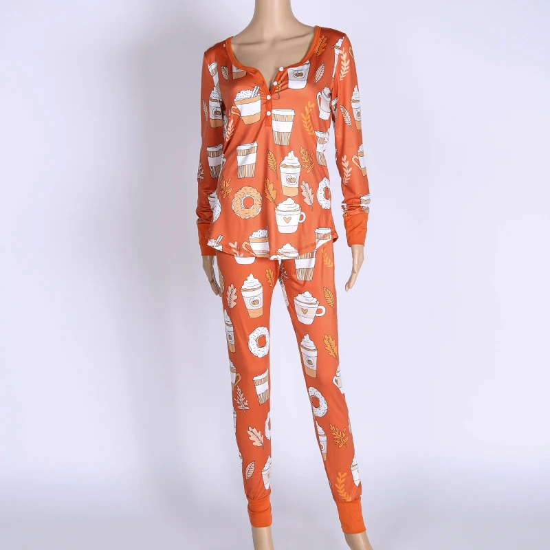 

Sil-U Wholesale comfy plus size long sleeve women s two piece sleepwear 2pc pajama set winter, Print