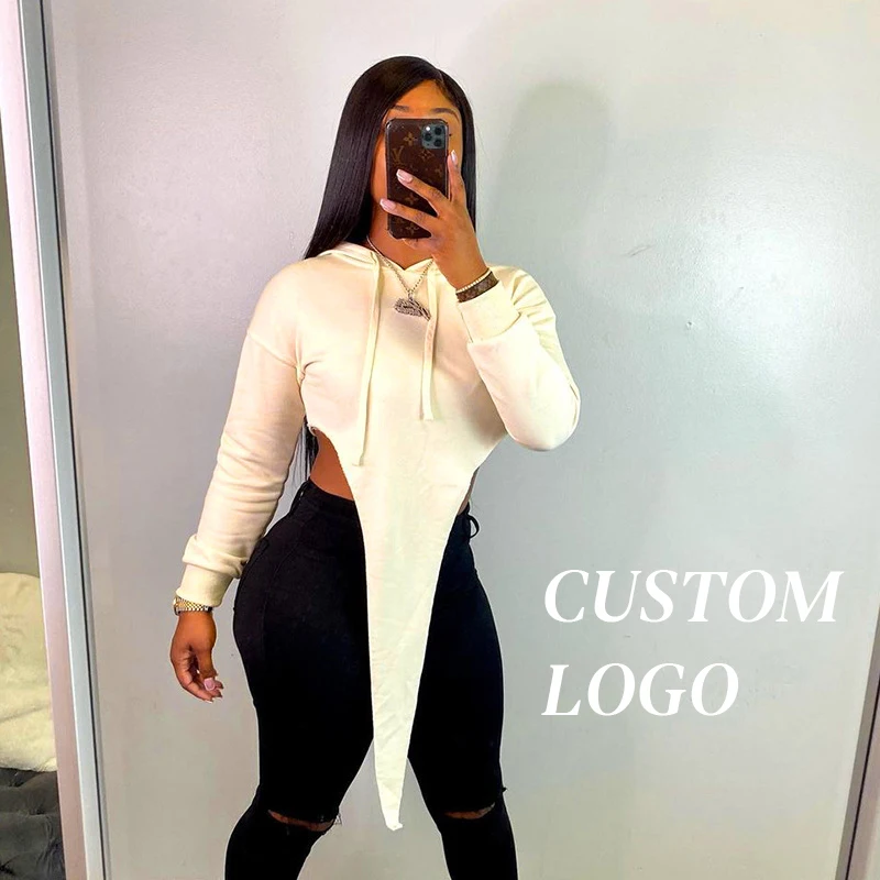 

Custom Fall Winter Fashion Clothing Long Sleeve Women's Crop Top Women Hoodie Pullover Hoodies Sweat Suits 2021 Woman Sweatshirt, Gray,blue,apricot