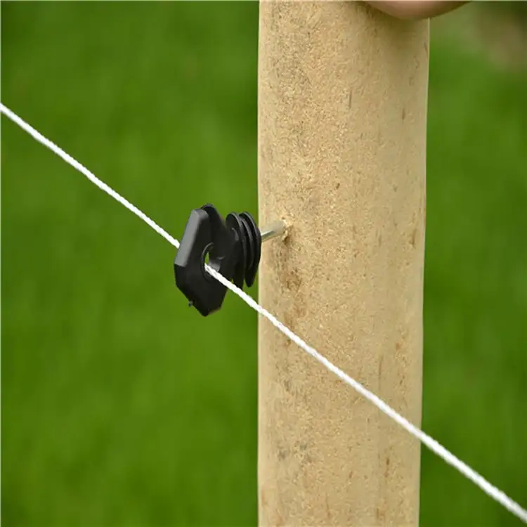 

Poly Wire Electric Fence Insulator For Wood Post Cattle Electric Fences Electric Wiring Fence, Black or customized