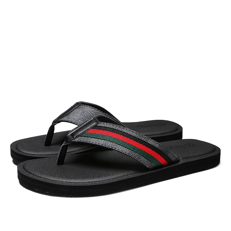 

Best selling summer daily wear arch support PU leather outdoor sport flip flop slippers for men