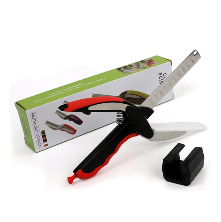 

2-in-1 Multipurpose Vegetable Food Kitchen Clever Cutter Scissor with Cutting Board