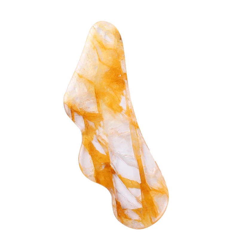 

Latest Design Colored Fluorite Jade GuaSha Perfect Customization Of Facial Anti-Aging Colored Fluorite Jade Gua Sha, Yellow