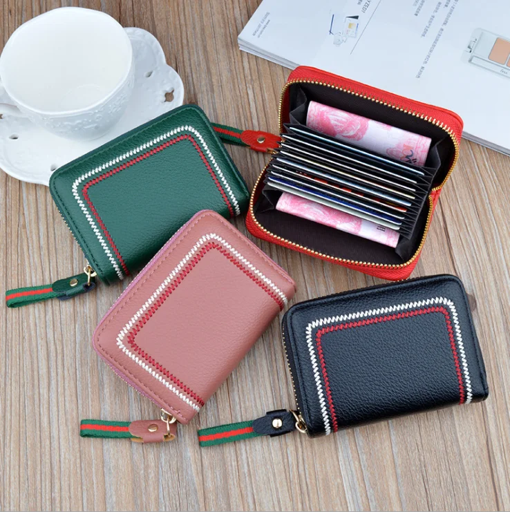 

hot sale Short mini PU Leather synthetic leather Wallet card holder wallet, credit card holder wallet, Brown / black / customized