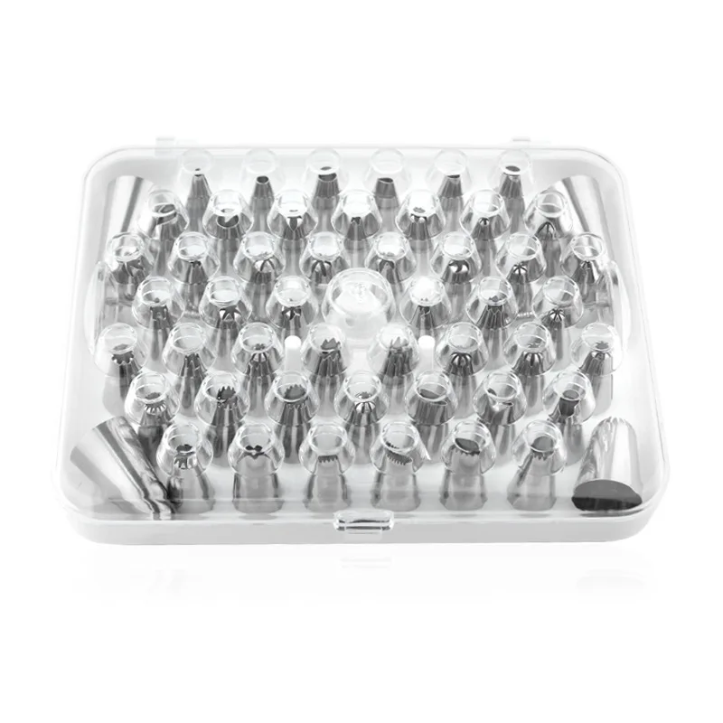 

Stainless Steel 304 Pastry Tube Set 52-Head Pastry Nozzle Tool Converter Cake Baking Accessories 52-Head Pastry Nozzle