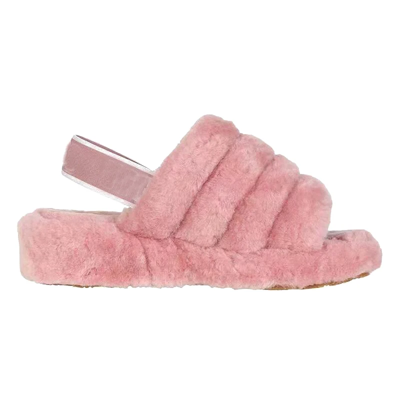 

Wholesale cheap price fashion Ultra- thick wool slippers furry sandals for women, Customized color
