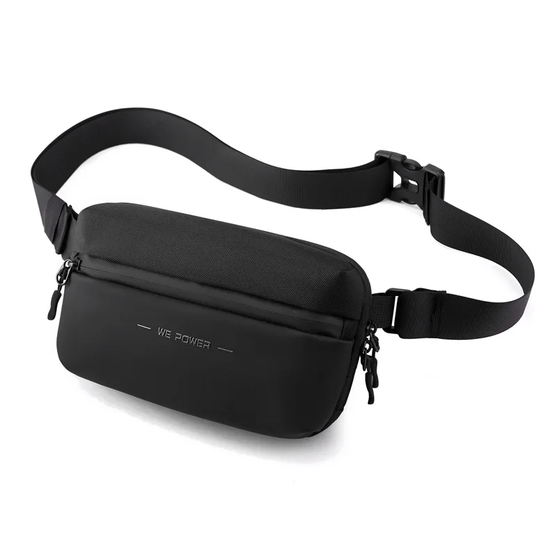 

Wholesale Waterproof Men's Waist Bag With Headphone Hole Lightweight Travel Fanny Pack Fitness Messenger Bag For Shopping