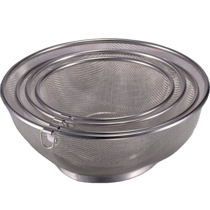 

18.5cm High Quality Cooking Round Stainless Steel Mesh Basket Of Kitchen, Silver