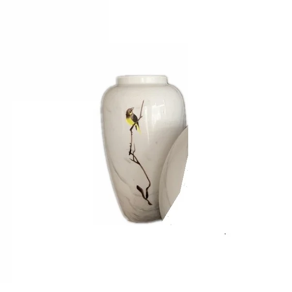 

White Marble Natural Stone Desk Flower Vase For Hotel Room