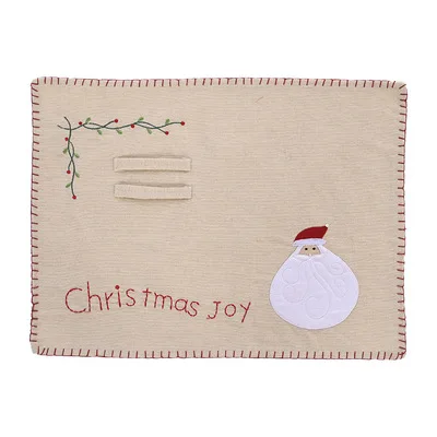 

New Christmas decoration items old man snowman linen place mat creative Korea Nordic table place mat festive supplies