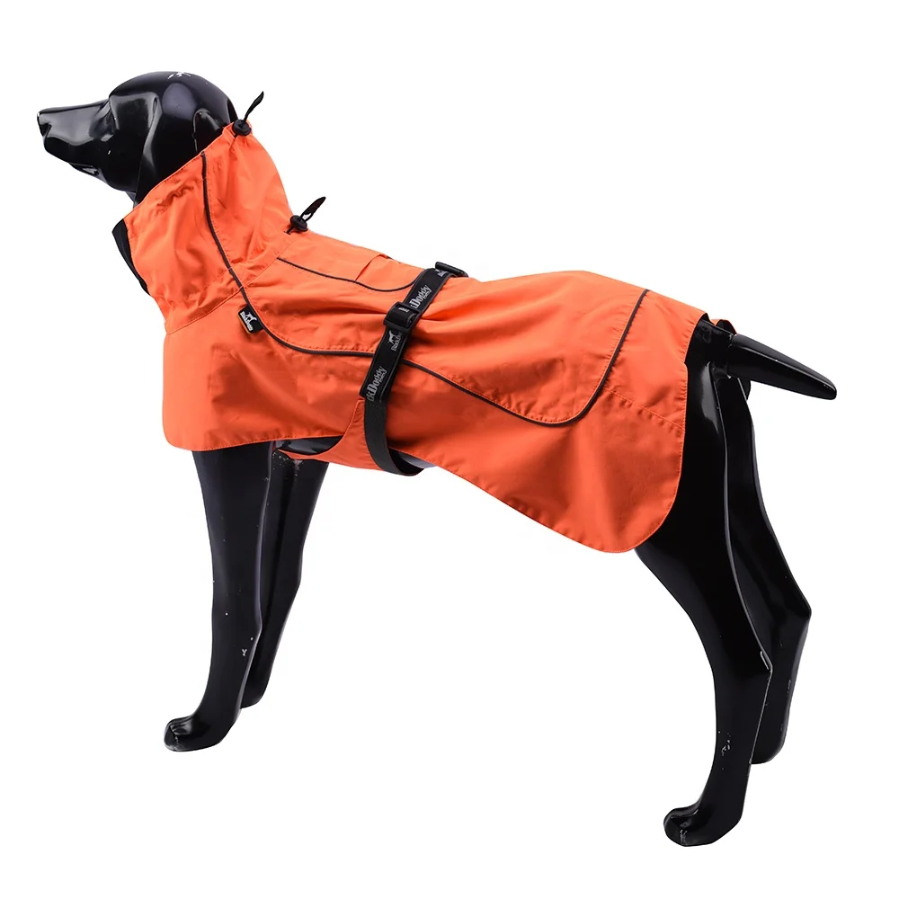 

BlackDoggy Pet Apparel Stock Waterproof Hund Rain Coat Dog Raincoat Jacket Clothes for Greyhound, Orange,green