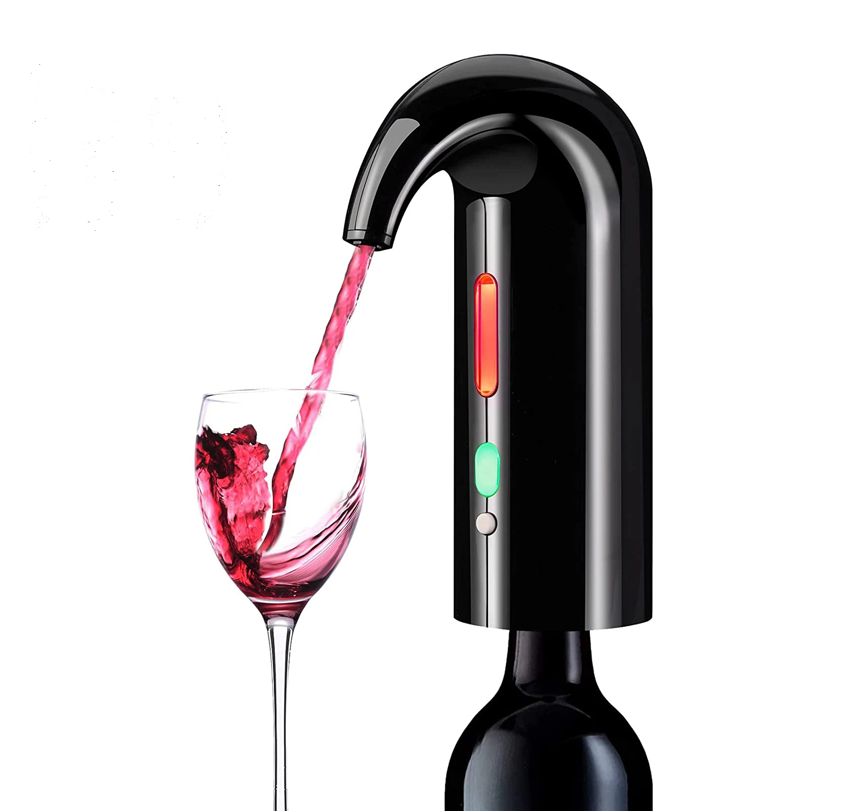

Electric Wine Aerator and Dispenser Pump Battery Powered Automatic Wine Aerator Pourer Spout One-button Smart Wine Decanter, Red, black, white