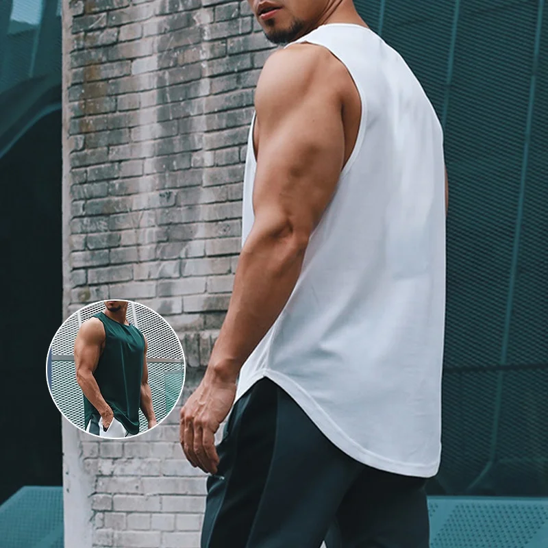 Wholesale Custom logo Polyester Running Singlet Muscle Athletic Shirts Sleeveless Fitness Wear Workout Men Gym Tank Top for Men
