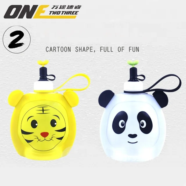 

outdoor/home/school un-limited used Children Kids Stainless Edible grade silica gel Water Bottle With Straw Water Bottle, Customized color