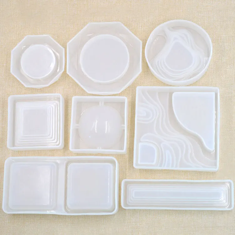 

Irregular Ocean Terraces Landscape Tray Coaster Silicone Mold for Crystal Epoxy Resin silicon mold for resin art epoksi kalip, Transparent white