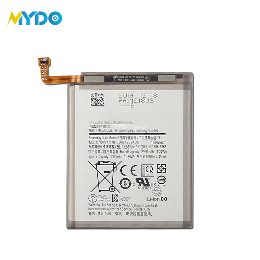 

2022 mobile phone battery for samusng EB-BA202ABU original A20 A20S A20E 3000mAh