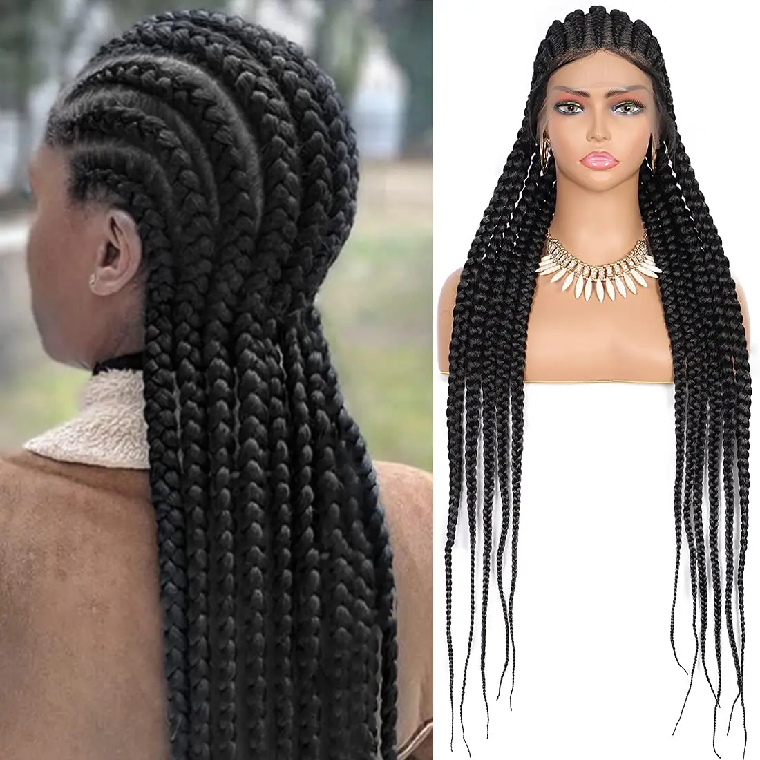 

New Design Ombre Nets Braided And Design Machine Braid Women Box Wig Braiding Hair, Lace front wig