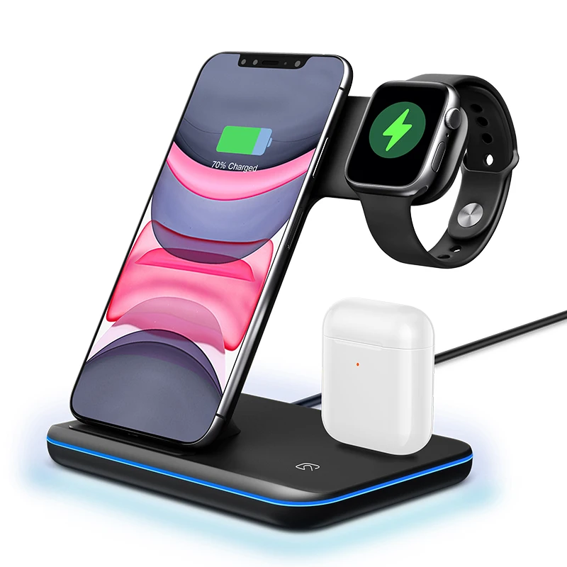 

best selling products 2021 in usa amazon 3 in 1 wireless charger stand charging station for iphone watch airpods pro