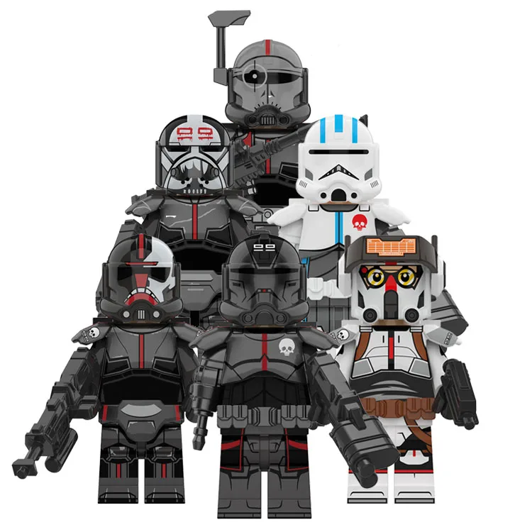 

KT1047 New The Bad Batch Star Clone Trooper Rex Cody Hunter Jesse Wrecker Crosshair Wars Mini Building Blocks Figures Toys