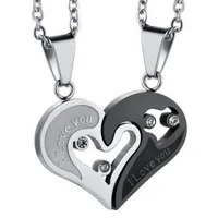 

1 pair Fashion Couple Heart Shape I Love You Pendant Necklace Unisex Lovers Couples Jewelry Fashion