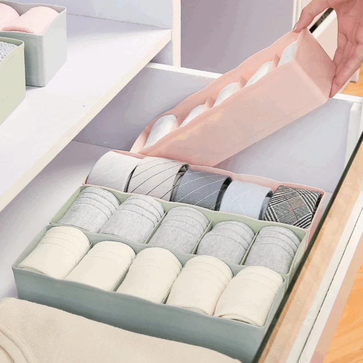 

Home Underwear Storage Box Organizer Dust-Proof Plastic Storage Box For Ties Sock Bra Jewelry Sundries Organizers Boxes