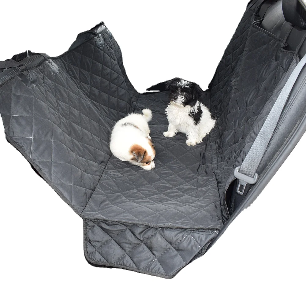 

100% Waterproof Dog Car Seat Hammock Cover with Side Flaps Scratch-proof Padded for Cars and SUVs, Black