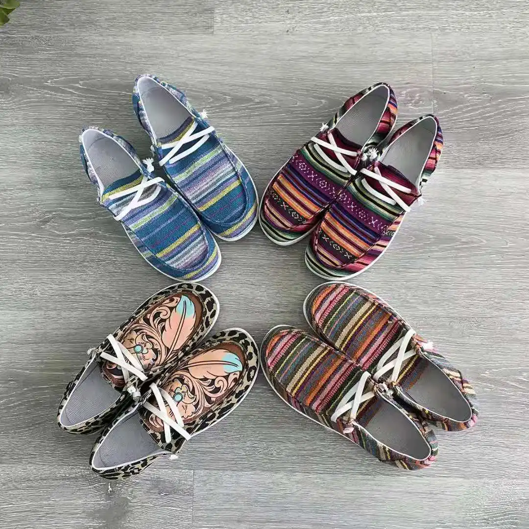 

Solid Leopard Breathable Casual Sneakers Woman Flats Spring Autumn Lace Up Round Toe Flat Canvas Shoes Women Sneakers, Red blue pink leopard star-blue