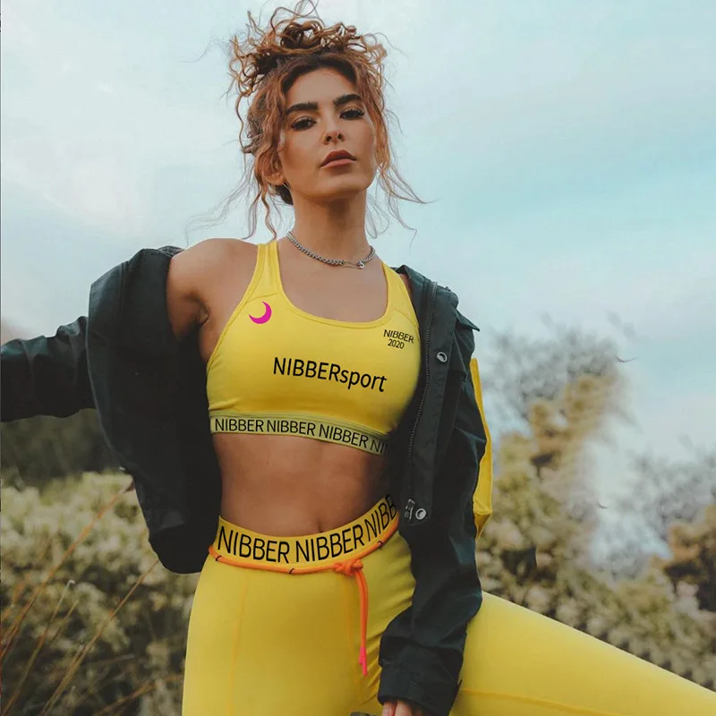 

2020New Style Skinny Casual Sport Fitness Letter Print Vest And Long Pant Womens Tracksuits Two Piece Sweatsuit, 5options